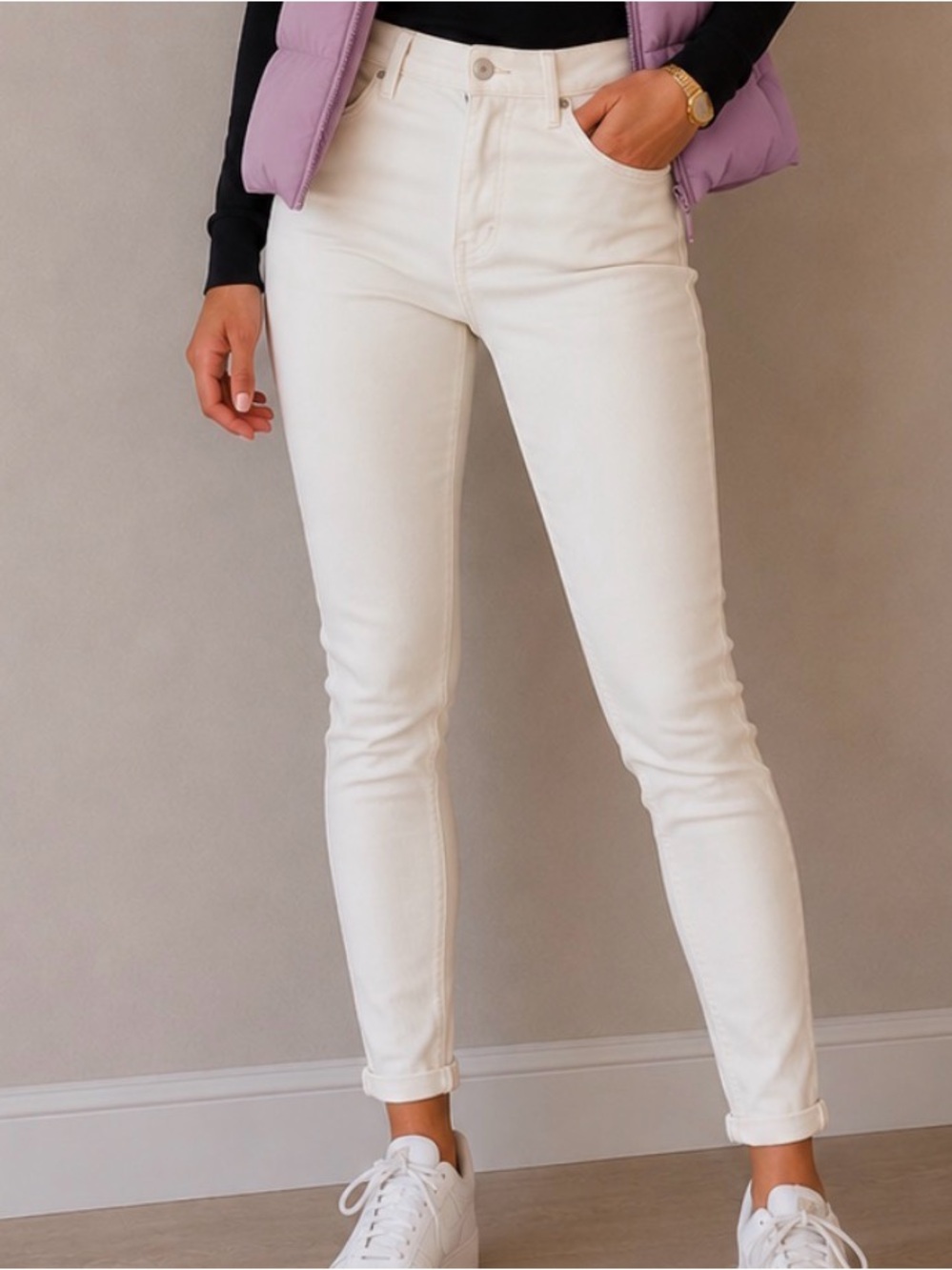 Women's White High-Rise Skinny Jeans